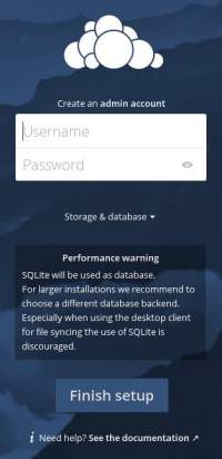 Owncloud setup